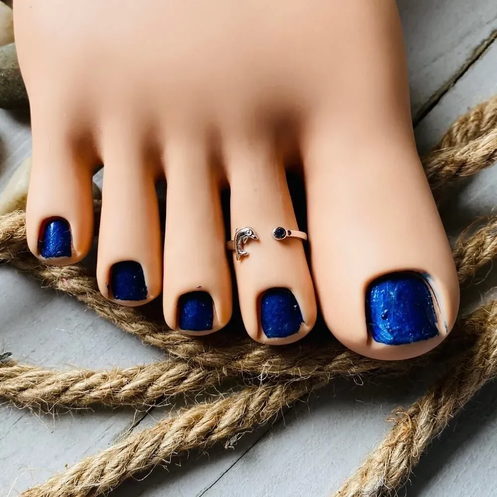 Sterling Silver Dolphin Cz Toe Ring Midi Ring